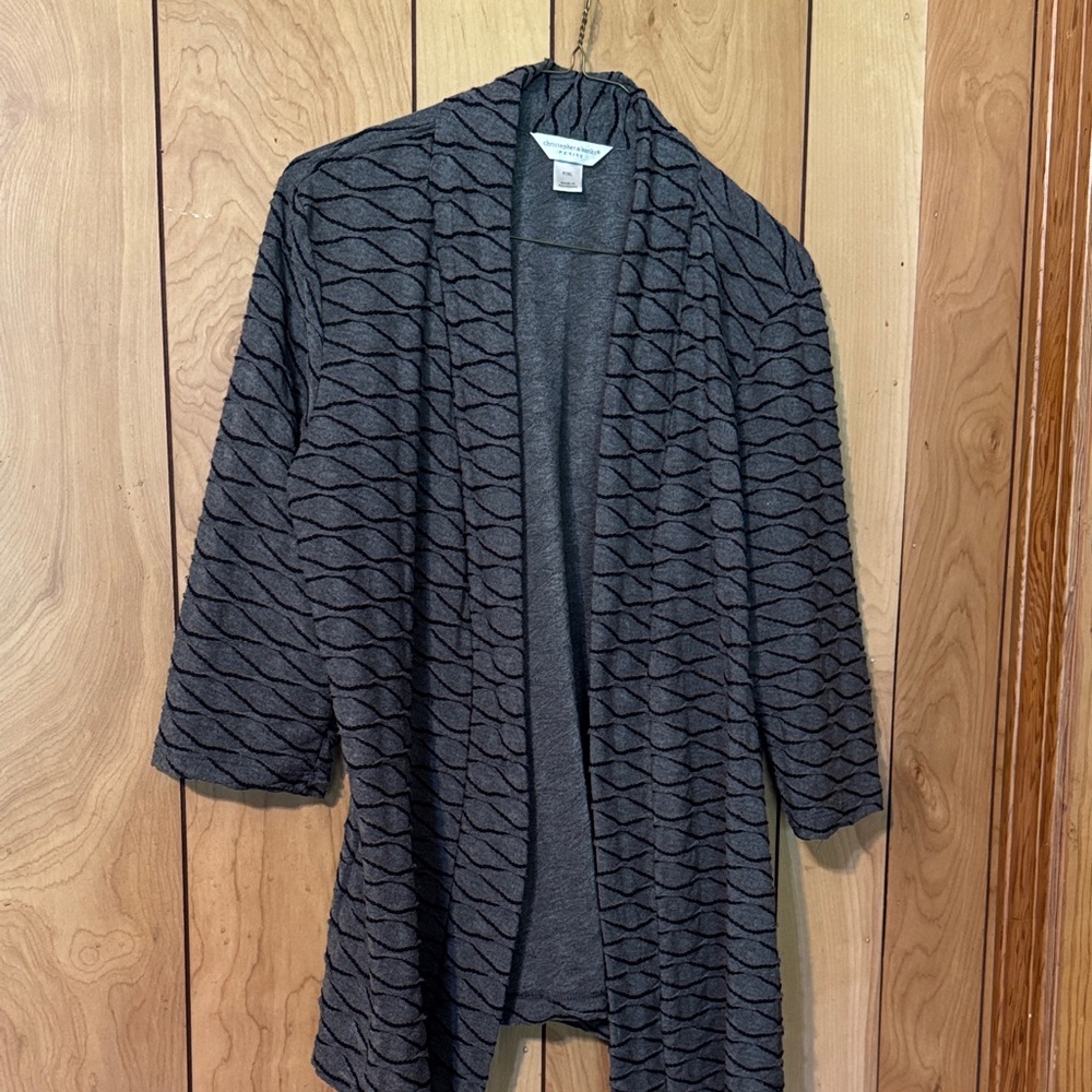 Christopher & Banks Charcoal Wave Cardigan